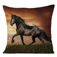 Cavallino Glistening Black Horse Cushion