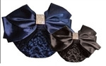 Navy Equetech Velvet Bow and Net Ideal for Dressage BN 
