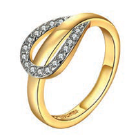 Arion Gold Diamante Horseshoe Ring