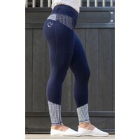 No Grip BARE Riding Tights - Navy Houndstooth
