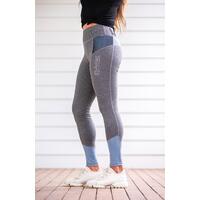 BARE Performance Tights Youth - Grey Ice Blue