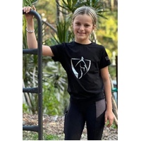 BARE Youth Silver Logo T-Shirt - BLACK