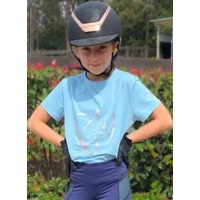 BARE Youth Silver Logo T-Shirt - LIGHT BLUE