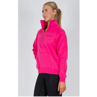 BARE Quarter Zip Teddy Pullover Sweater - Deep Pink