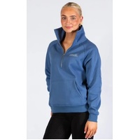 BARE Quarter Zip Teddy Pullover Sweater - Windsor Blue