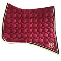 E.A Mattes Baroque Saddle Pad - Burgundy Velvet & Champagne