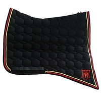 E.A Mattes Baroque Saddle Pad - Black Velvet & Red Gold