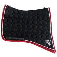E.A Mattes Baroque Saddle Pad - Black Velvet & Red