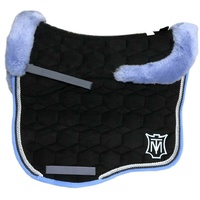E.A Mattes Eurofit Full Fleece Saddle Pad - Black Velvet & Light Blue