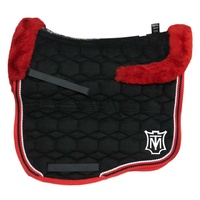 E.A Mattes Eurofit Full Fleece Saddle Pad - Black Velvet & Red