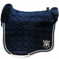 E.A Mattes Eurofit Full Fleece Saddle Pad - Navy Velvet & Silver