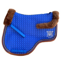 E.A Mattes Top Fleece AP Saddle Pad - Royal Blue & Whiskey