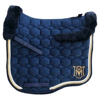 E.A Mattes Eurofit Top Fleece Saddle Pad - Navy Velvet & Gold
