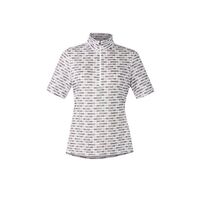 Kerrits Ice Fil Short Sleeve Print Shirt - White Link L