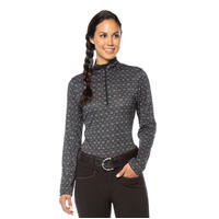 Kerrits Ice Fil Lite Long Sleeved Print Shirt - Black Diamond XS