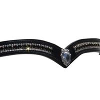 WHE Black Stone and Crystal V-Line Browband