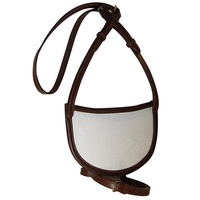 WHE Fine Stitched Leather Number Holder White Face