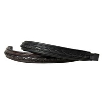 WHE Hunter Leather Rolled Plaited Browband