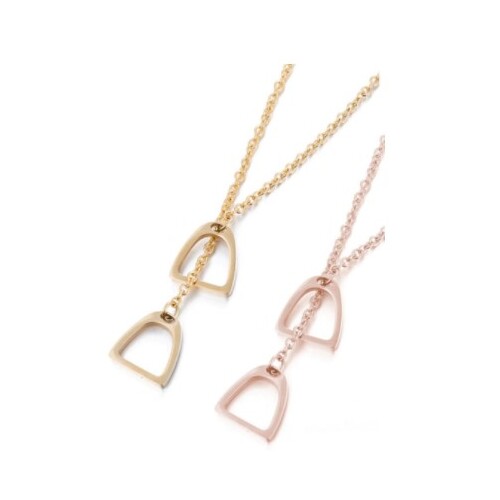 Double shop stirrup necklace
