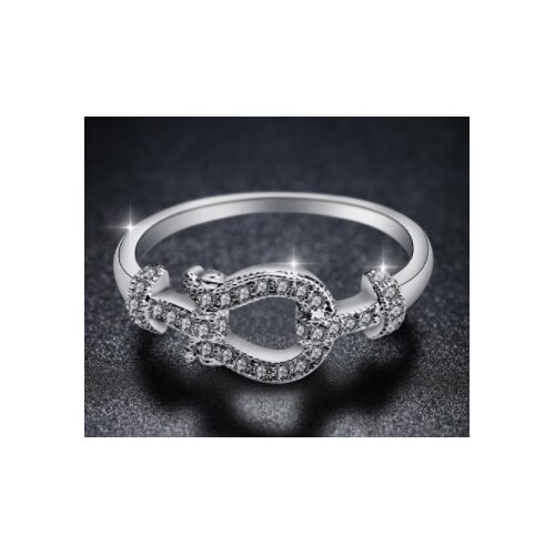 Arion Horseshoe CZ Ring
