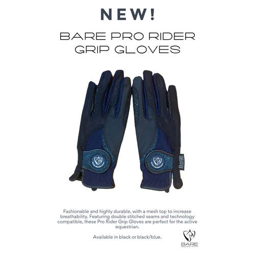 BARE Pro Rider Mesh Grip Gloves - Blue