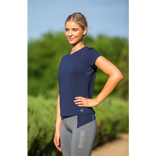 BARE Logo Riding T-Shirt - Navy