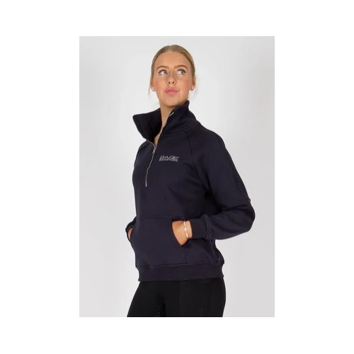 BARE Quarter Zip Teddy Pullover Sweater - Deep Indigo