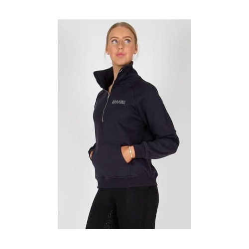 BARE Quarter Zip Teddy Pullover Sweater - Aubergine