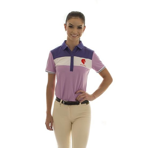 E.A. Direct Ladies Polo Shirt - Violet Tulle Triple Bar