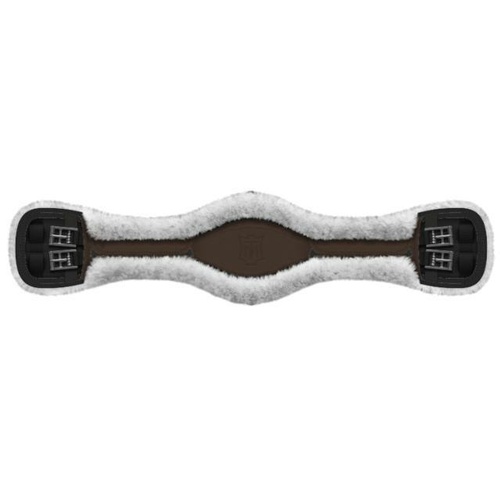 E.A Mattes Anatomic Girth - Brown/White Slim Line