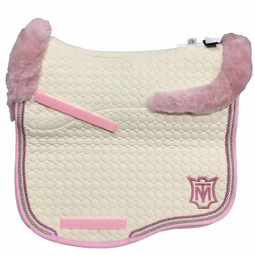 E.A Mattes Eurofit Full Fleece Saddle Pad - Champagne & Rose
