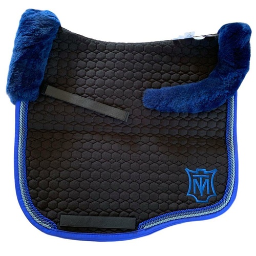 E.A Mattes Eurofit Top Fleece Saddle Pad - Black & Royal Blue