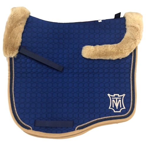 E.A Mattes Eurofit Top Fleece Saddle Pad - Blue with Sand