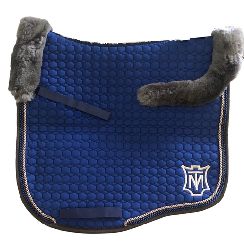 E.A Mattes Eurofit Top Fleece Saddle Pad - Blue with Taupe