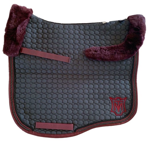 E.A Mattes Eurofit Top Fleece Saddle Pad - Graphite & Blackberry