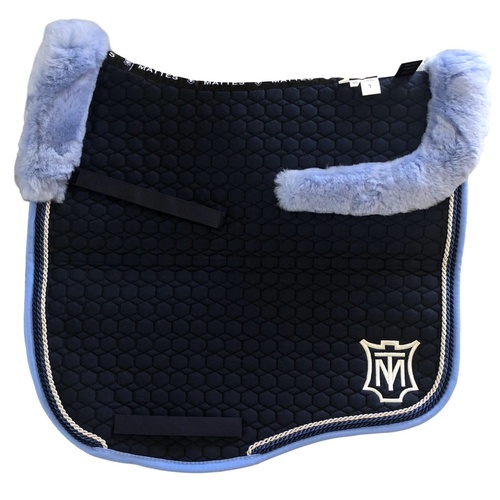 E.A Mattes Eurofit Top Fleece Saddle Pad - Navy & Light Blue