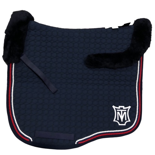E.A Mattes Eurofit Top Fleece Saddle Pad - Navy with Red & White