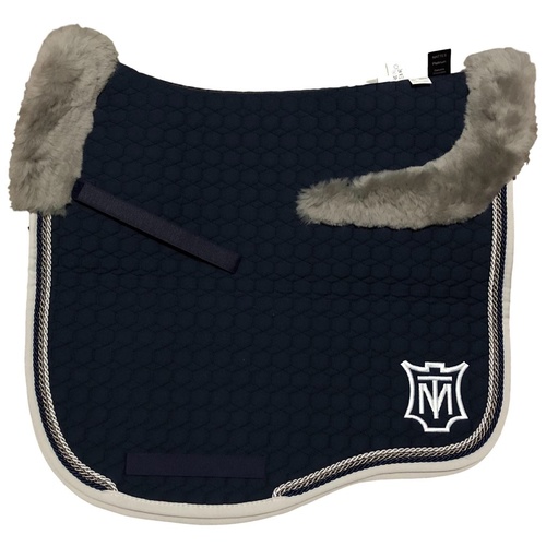 E.A Mattes Eurofit Top Fleece Saddle Pad - Navy & Silver