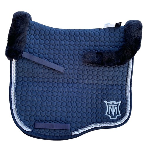 E.A Mattes Eurofit Top Fleece Saddle Pad - Navy & Silver/Titan