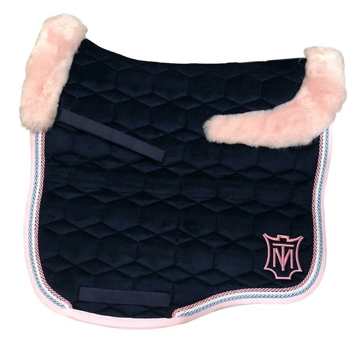 E.A Mattes Eurofit Top Fleece Saddle Pad - Navy Velvet & Rose