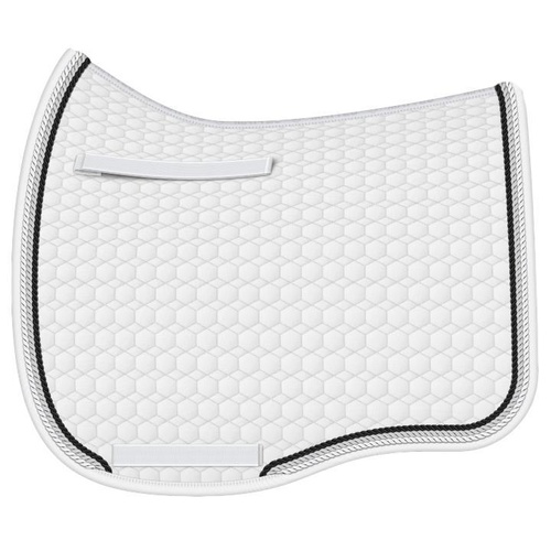 E.A Mattes Eurofit Saddle Pad - White with White, Silver & Black