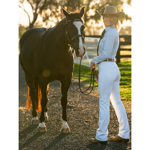 Peter Williams Ladies Tamworth White Denim Riding Jeans