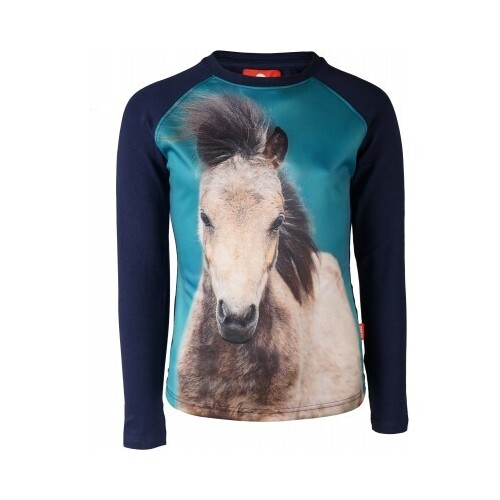 Red Horse Pixel Long Sleeves T-Shirt