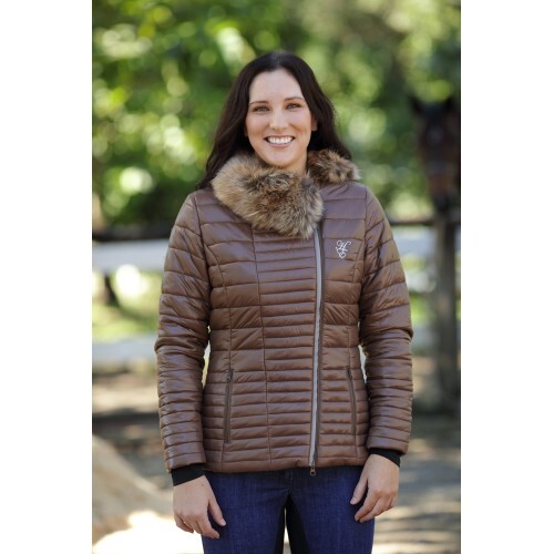Huntington Katie Brown Jacket with Fur Collar