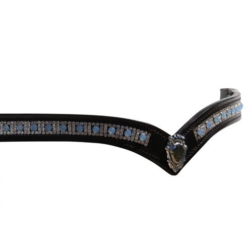 WHE Blue Crystal V-Line Browband