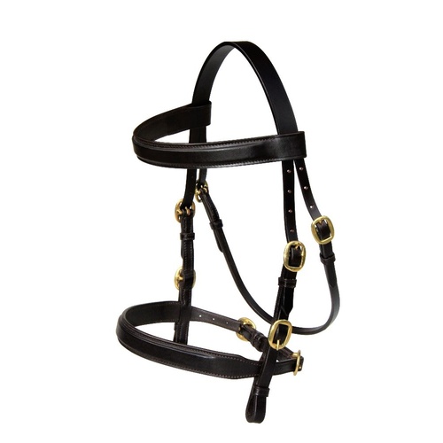 WHE In-Hand Bridle with Square Raised Flat Noseband & Browband