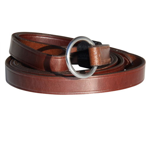 WHE Leather Lead Rein w Stainless Steel Ring